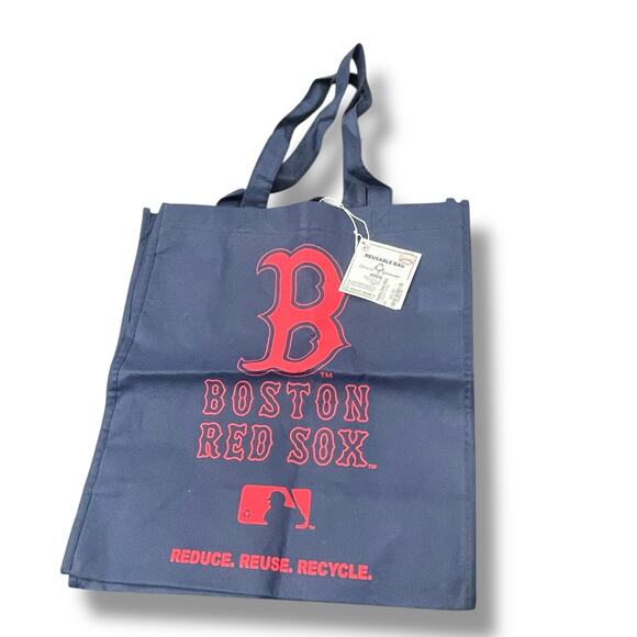 Boston Red Sox Reusable Bag MLB Baseball FOCO Shopping Grocery Gym School Blue - Picture 3 of 9